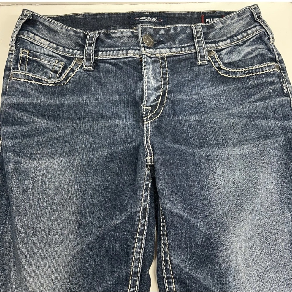 Silver Jeans Women's Washed Blue Straight Leg Jeans
